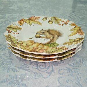 Set of Three Pier 1 Mazey the Squirrel Salad Plate